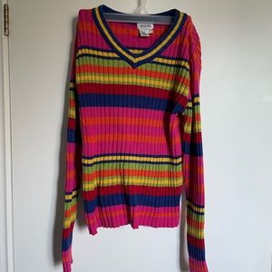 90s vintage pullover striped, ribbed sweater